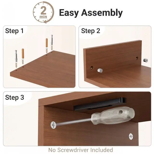 Alt view image 7 of 7 - Monitor Stand Riser with Cellphone Holder & Cable Management, 16.7 Inch Wood Monitor Riser Stand, Desktop Stand for PC/TV/Laptop/Printer, Walnut