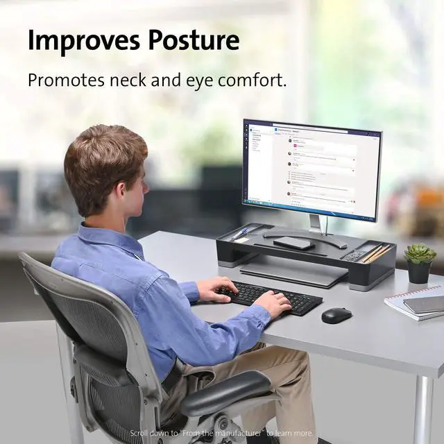 Alt view image 2 of 7 - Organizing Monitor Stand-Black (K58300WW)