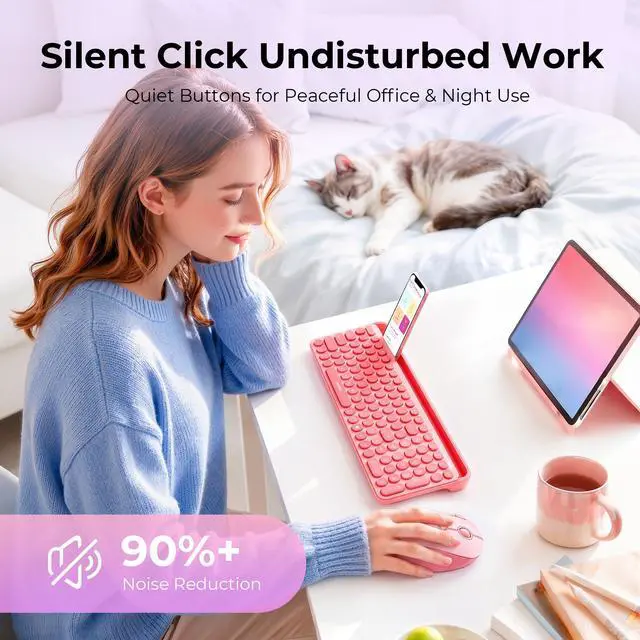 Alt view image 6 of 7 - Wireless Trackball Mouse, Ergonomic Bluetooth Rollerball Mouse Rechargeable, 3 Device Connection Optical Mice Adjustable DPI Thumb Control Mice Compatible for PC/Laptop/Windows/Mac - Pink