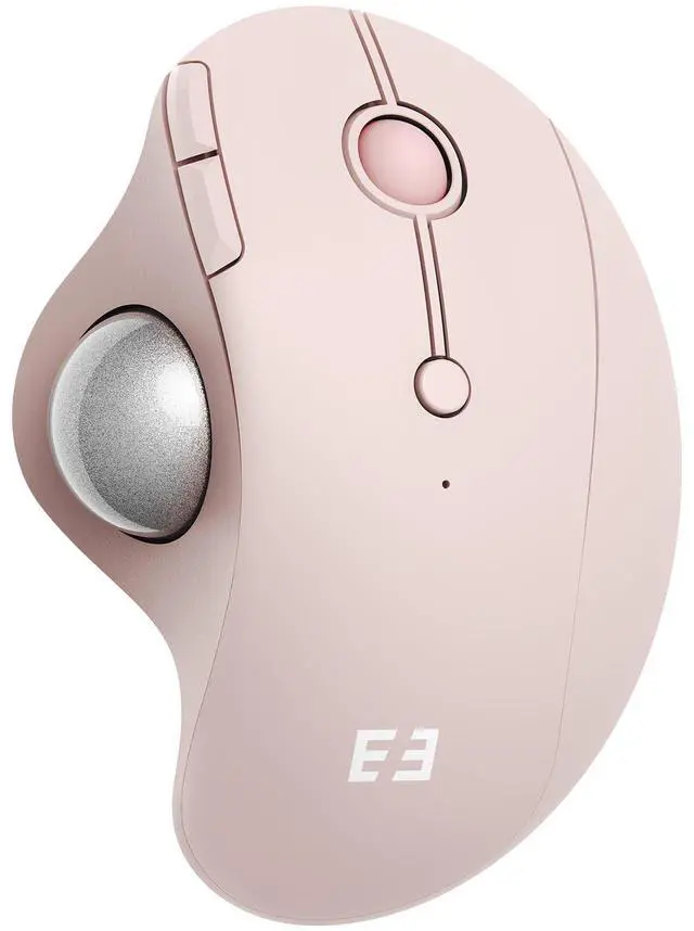Main image of Wireless Trackball Mouse, Ergonomic Bluetooth Rollerball Mouse Rechargeable, 3 Device Connection Optical Mice Adjustable DPI Thumb Control Mice Compatible for PC/Laptop/Windows/Mac - Rose Pink