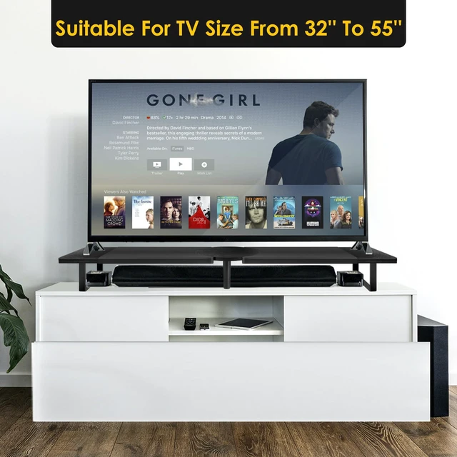 Alt view image 7 of 7 - Dual-Monitor Stand for Desk - Large Adjustable Length and Angle Riser for 2 Monitors, Double Computer Desktop Organizer, Shelf for TV, Laptop, Printer