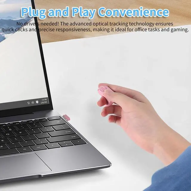 Alt view image 3 of 7 - Mini Bluetooth Wireless Mouse Dual Mode Finger & Ring Touchpad Design, Rechargeable with Charging Case for PC, Laptops, Tablets & Smartphones Ideal for Remote Control, Page Turning,Travel (Pink)