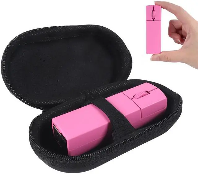 Main image of Wireless Mini Finger Mouse - Silent Dual-Mode Bluetooth & 2.4GHz, Ergonomic Portable PC Mouse with Case, Compatible with MacBook and Chromebook (Pink)