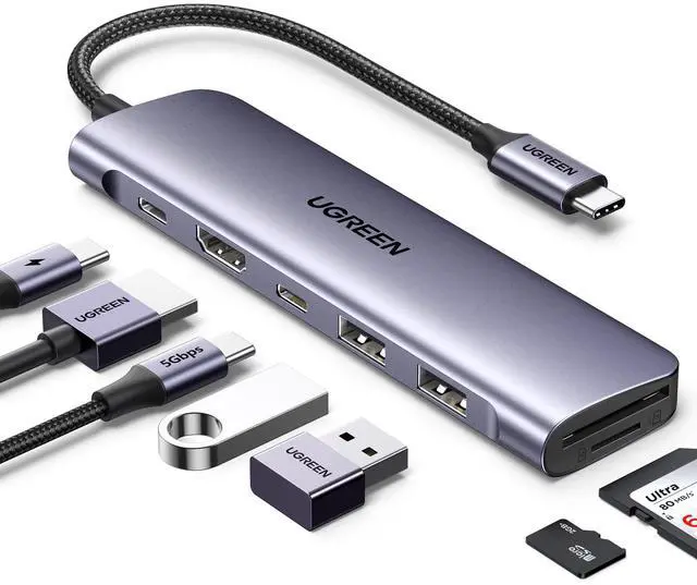 Main image of USB C Hub for Laptop Revodok 7 in 1 Dock 4K HDMI to USB C Adapter