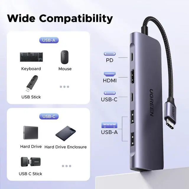 Alt view image 7 of 7 - USB C Hub for Laptop Revodok 7 in 1 Dock 4K HDMI to USB C Adapter