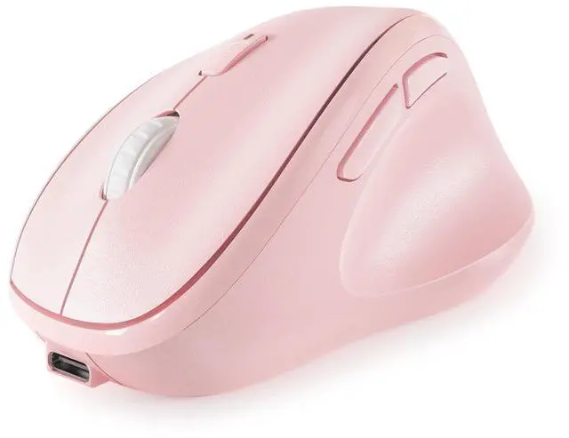 Main image of Wireless Bluetooth Mouse Ergonomic Vertical for Laptop MacBook PC Tablet Rechargeable Silent Click Multi-Device 3-Mode 2.4G Adjustable DPI Compatible with Windows Android iOS MacOS Pink