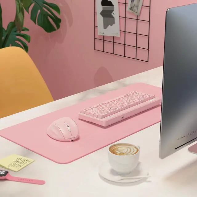 Alt view image 7 of 7 - Wireless Bluetooth Mouse Ergonomic Vertical for Laptop MacBook PC Tablet Rechargeable Silent Click Multi-Device 3-Mode 2.4G Adjustable DPI Compatible with Windows Android iOS MacOS Pink