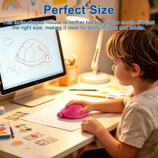 Alt view image 4 of 7 - Wireless Mouse Cute Small Animal Turtle Shape Computer Mouse Portable 2.4G 1600 DPI Optical USB Silent Cordless Mice 3 Buttons Travel Mouses for Laptop PC Computer NoteBook MacBook Kids Girls Gifts