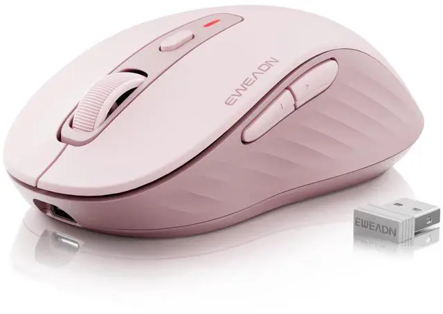 Main image of Wireless Mouse - for Small to Medium Hands, Dual-Mode 2.4 G/Bluetooth Mouse, 4000 DPI, Rechargeable Battery, Cute Silent Click Computer Mouse for Laptop, Mac, PC, Chromebook - Pink
