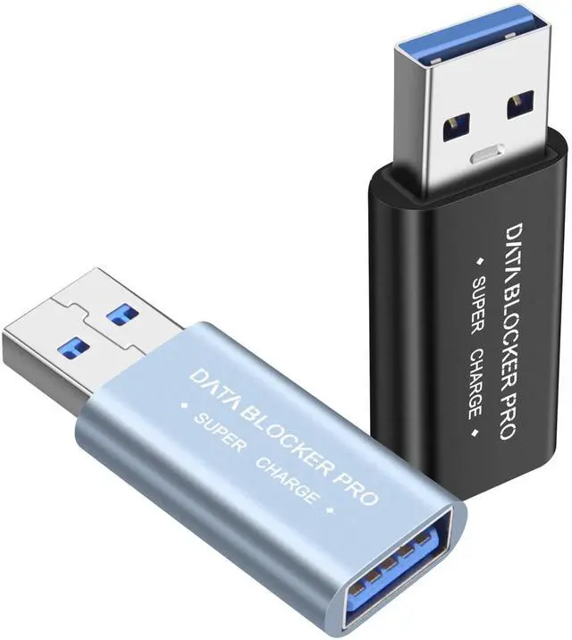 Main image of USB Data Blocker USB Type-A 3.0 Data Defender Only for Quick Charge Protect Against Juice Jacking Secure Adapter Refuse Hacking for Smartphones Tablets Laptops - 2PCS