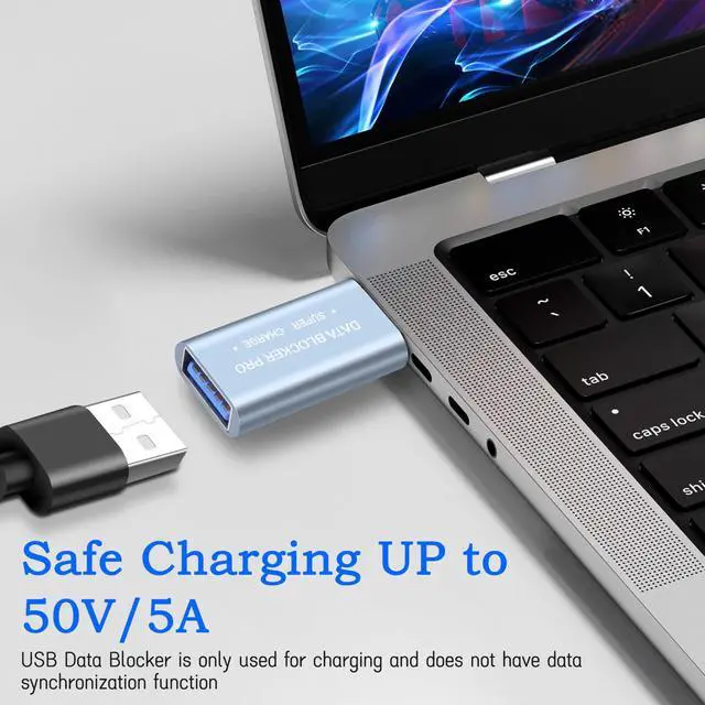 Alt view image 2 of 7 - USB Data Blocker USB Type-A 3.0 Data Defender Only for Quick Charge Protect Against Juice Jacking Secure Adapter Refuse Hacking for Smartphones Tablets Laptops - 2PCS