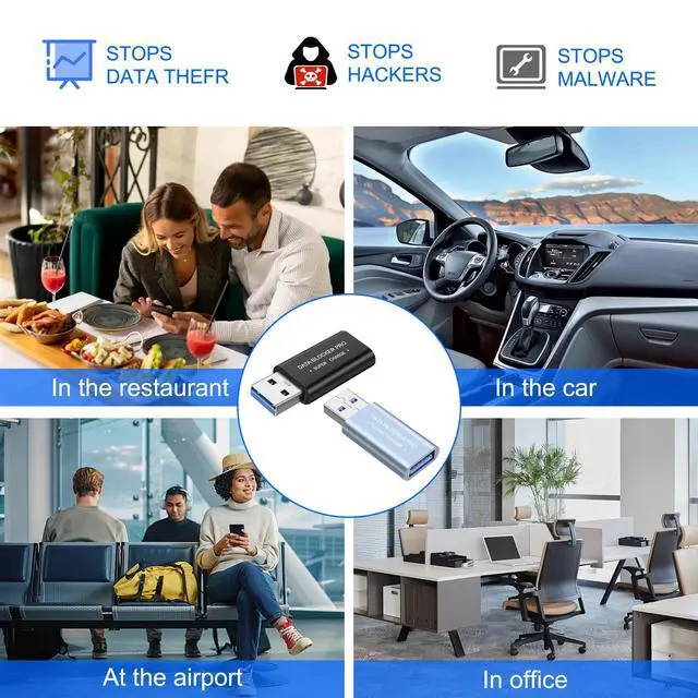 Alt view image 6 of 7 - USB Data Blocker USB Type-A 3.0 Data Defender Only for Quick Charge Protect Against Juice Jacking Secure Adapter Refuse Hacking for Smartphones Tablets Laptops - 2PCS