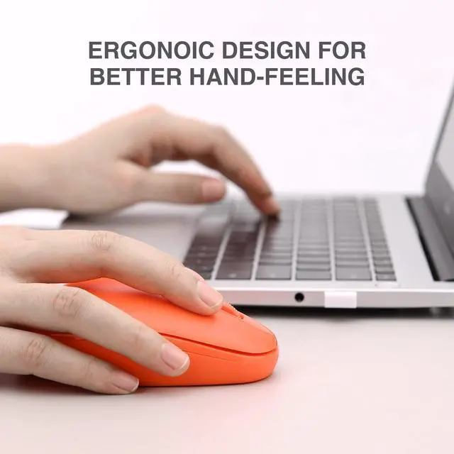 Alt view image 3 of 6 - Wireless Mouse RM700 2.4G Silent Mouse WIith USB Nano Receiver for Laptop,PC,Mac,Chromebook,Windows (Orange)