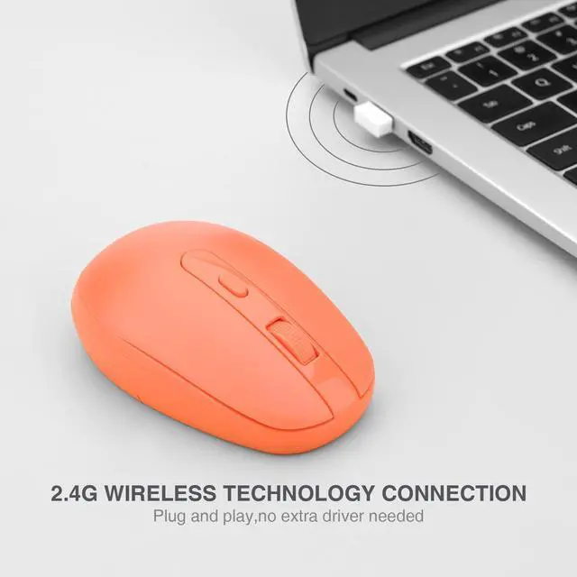 Alt view image 4 of 6 - Wireless Mouse RM700 2.4G Silent Mouse WIith USB Nano Receiver for Laptop,PC,Mac,Chromebook,Windows (Orange)