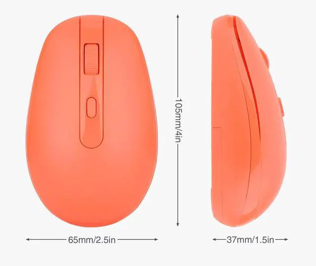 Alt view image 6 of 6 - Wireless Mouse RM700 2.4G Silent Mouse WIith USB Nano Receiver for Laptop,PC,Mac,Chromebook,Windows (Orange)