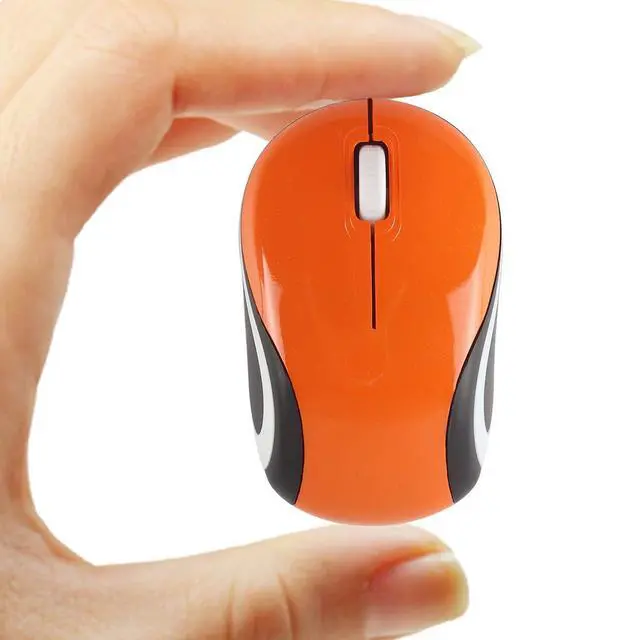 Alt view image 4 of 7 - Mini Small Wireless Mouse for Travel Optical Portable Mini Cordless Mice with USB Receiver for PC Laptop Computer (Orange)