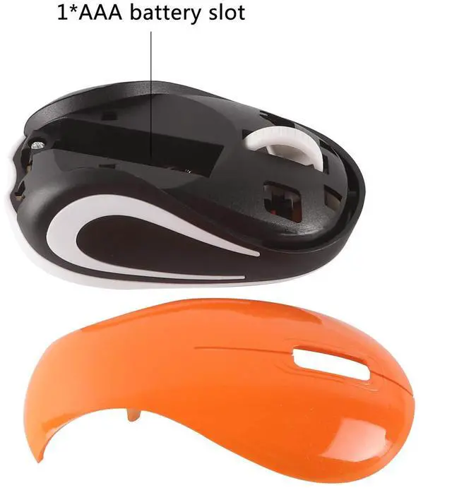 Alt view image 5 of 7 - Mini Small Wireless Mouse for Travel Optical Portable Mini Cordless Mice with USB Receiver for PC Laptop Computer (Orange)