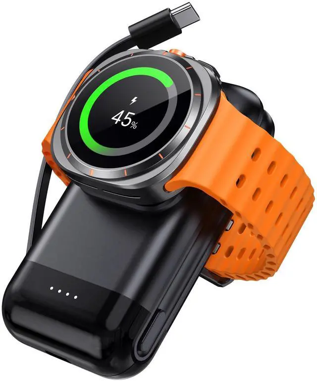 Main image of Portable Watch Charger for Samsung Galaxy Watch8/8Classic/Ultra (2025)/7/Ultra/6/5, 6000 mAh Watch and Phone Charger for Samsung Galaxy S26 Ultra/S26+/S26/S25/S24/S23/Z Fold7/Flip7