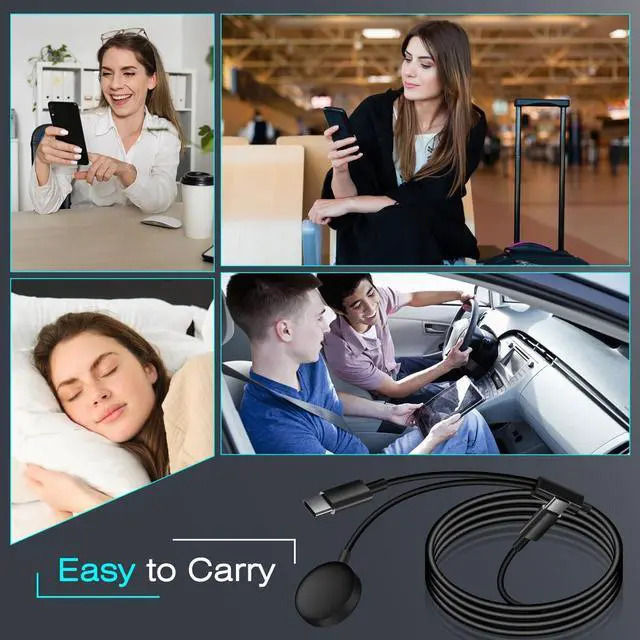 Alt view image 5 of 7 - Galaxy Watch Charger Compatible Galaxy Watch 8/7/6/6 Classic/5 Pro/5/4 Classic/3 Active2/1, 2-in-1 USB C Fast Charging Cable, 25W Super Fast Charger for Galaxy S25/24/23/iPhone 16/15(5FT)