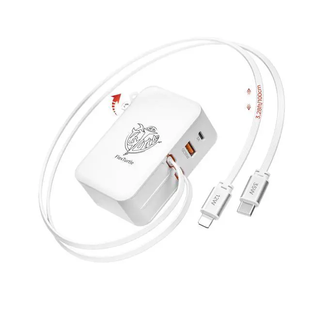 Alt view image 2 of 7 - 4-in-1 Retractable Wall Charger,35W Ultra-Compact Travel Charger