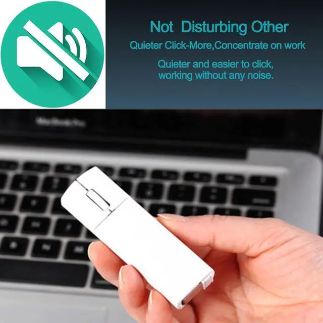 Alt view image 4 of 7 - Ultra Small Bluetooth Wireless Mouse, Dual Mode (BT+2.4G) Noiseless Rechargeable (with Mouse Case), 1200 DPI Slim and Portable Mini Travel Cordless Mice for PC Computer Laptop (White)