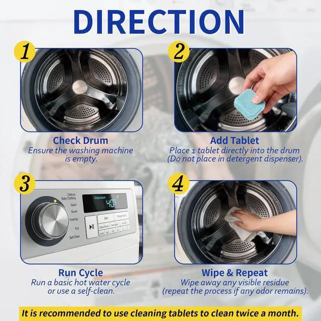 Alt view image 6 of 6 - Washing Machine Cleaner Tablets for Pet Owners -12Pack, Deep Clean Descaler,Tackles Cat &Dog Hair,Freshens Odors &Laundry Detergent Residue,Septic Safe,HE Top &Front Load Washer -6Month Supply