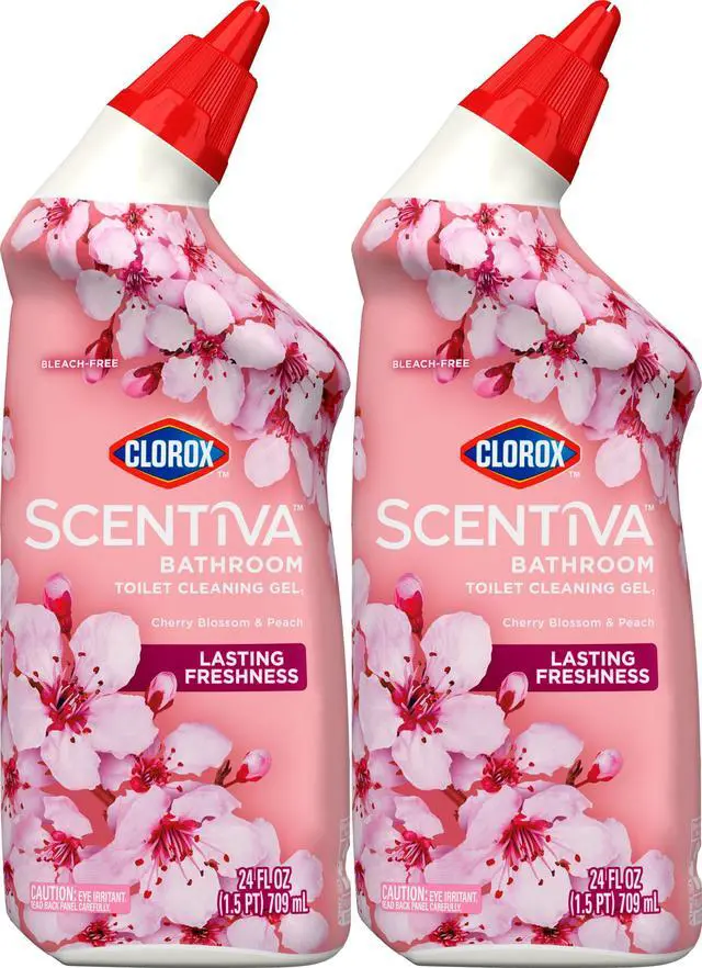 Main image of Scentiva Bathroom Toilet Cleaning Gel, Cherry Blossom and Peach, 24 Fluid Ounces (Pack of 2)