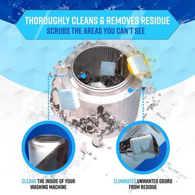 Alt view image 3 of 5 - Washing Machine Cleaner Descaler 24 Pack - Deep Cleaning Tablets For HE Front Loader & Top Load Washer, Septic Safe Eco-Friendly Deodorizer, Clean Inside Drum and Laundry Tub Seal - 12 Month Supply