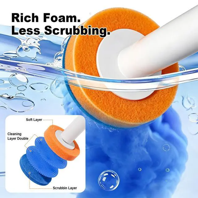 Alt view image 5 of 7 - Disposable Toilet Brush with 35 Refill Pads, Auto-Open, Water-Activated Cleaning Heads, Wall-Mounted Toilet Kit for Bathroom & Tub