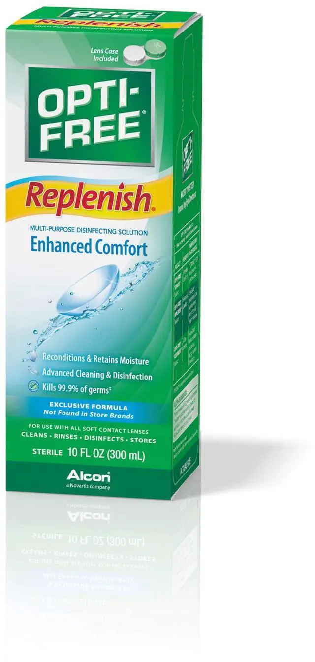 Alt view image 2 of 6 - Replenish Multi-Purpose Disinfecting Solution With Lens Case, 10 Fl Oz
