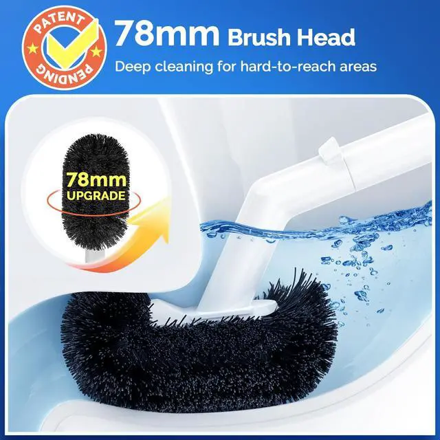 Alt view image 2 of 7 - Toilet Plunger Bowl Brush ComboHeavy Duty Rubber for Drain Clog Remover - Curved Design Bristles for Deep Cleaning Under Rim - Compact Bathroom Cleaning Tools for New Homet Essentials - White