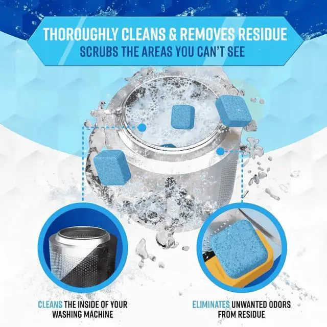 Alt view image 5 of 7 - Washing Machine Cleaner for Pet Owners Enzymatic Deep Clean Descaler for Cat & Dog Hair, Urine, Odor, Residue, 24 Septic-Safe Tablets for Top Load, Front Loader, HE Washer Tub - 1 Year Supply