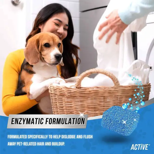 Alt view image 4 of 7 - Washing Machine Cleaner for Pet Owners Enzymatic Deep Clean Descaler for Cat & Dog Hair, Urine, Odor, Residue, 24 Septic-Safe Tablets for Top Load, Front Loader, HE Washer Tub - 1 Year Supply
