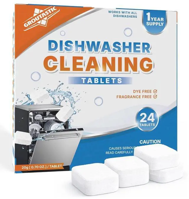 Main image of Dishwasher Cleaner Tablets Dishwasher Deep Cleaner & Descaler, Removes Grease, Limescale & Odor | Dye Free, Fragrance Free | 24 Count, 1 Year Supply | Fits All Dishwashers