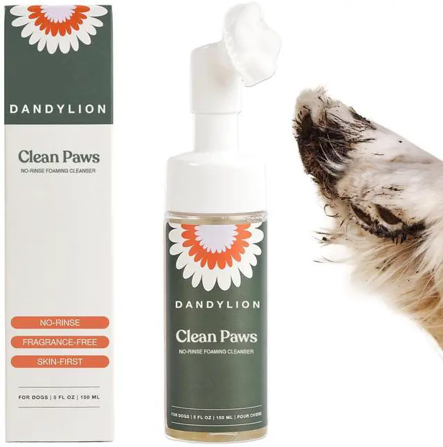 Main image of Dog Paw Cleaner, Clean Paws, Dog Paw Washer, No Rinse Foam Cleaner for Dogs, Fragrance Free pH Balanced Foaming Washer with Silicone Brush, Pet Cleaning Supplies, 5 fl oz