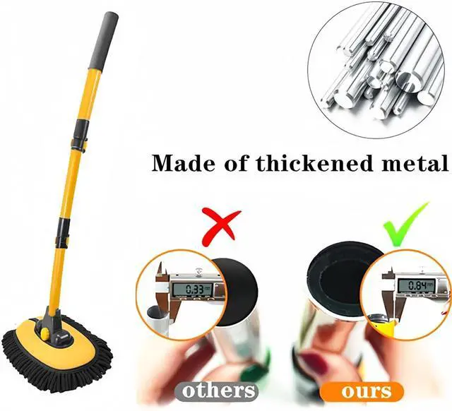 Alt view image 3 of 6 - Car Wash Brush with Long Handle, Microfiber Towels Car Wash Kit Cleaning Supplies, Car Wash Mop Mitt with 2 Replacement Head , Extension Pole Car Brush Cleaning Kit for Cars Trucks