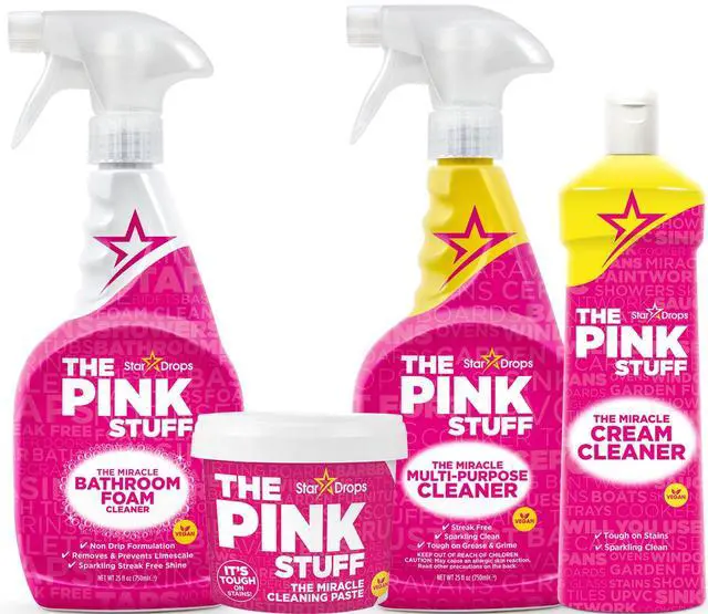 Main image of The Pink Stuff - Miracle Cleaning Ultimate Bundle Paste, Multi-Purpose Spray, Bathroom Foam Spray, and Cream Cleaner Ideal for Kitchens, Bathrooms, Outdoors, and More
