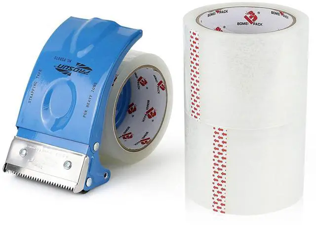 Main image of 3 Inch Wide Packing Tape with Dispenser,2.4 Mil x 55 Yards Heavy Duty Packaging Tape Refill for Shipping,Industrial Grade,Urtal Strong Boxing Tape for Moving,Mailing and Storages (Clear)