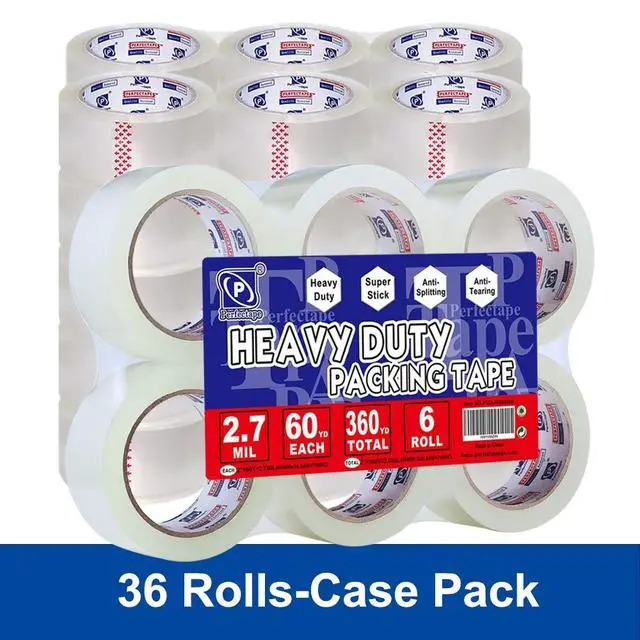 Alt view image 3 of 6 - Heavy Duty Packing Tape 36 Rolls, Clear, 2.7 mil, 1.88" x 60Y