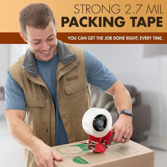 Alt view image 7 of 7 - Industrial Grade Clear Packing Tape 12 Rolls - Extra Long 110 Yards per Roll - 2" Wide x 2.7 mil Thick, Acrylic Adhesive Heavy Duty Tape for Box Office Moving Packaging Shipping