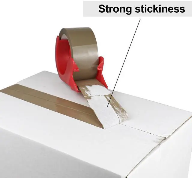 Alt view image 4 of 6 - Brown Packing Tape with Dispenser, 2.4 Mil 1.88 Inch x 60 Yards, 6 Refills Rolls Packaging Tape for Moving, Shipping and Storage
