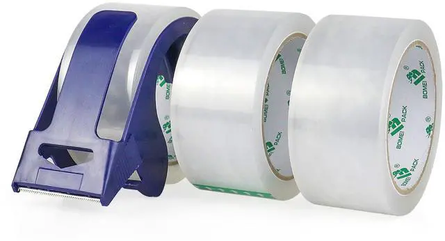 Main image of Packing Tape with Blue Dispenser Clear Packaging Tape for Shipping Moving Strong Sealing Adhesive Industrial Depot Tapes for Storage 1.88 inch x 55 Yards, 3 Rolls