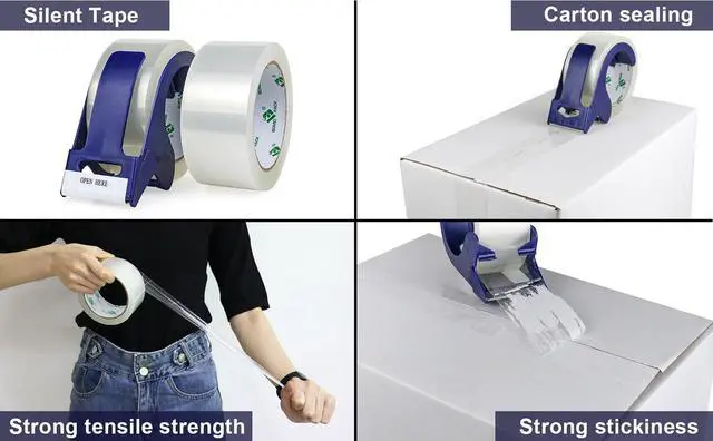 Alt view image 7 of 7 - Packing Tape with Blue Dispenser Clear Packaging Tape for Shipping Moving Strong Sealing Adhesive Industrial Depot Tapes for Storage 1.88 inch x 55 Yards, 3 Rolls