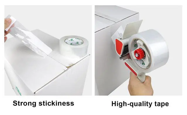 Alt view image 6 of 7 - Heavy Duty Packing Tape 2 Rolls, 1.88 inch x 110 Yards Clear Packing Tape with Dispenser Packaging Tape for Shipping Moving Strong Sealing Adhesive Industrial Depot Tapes for Storage