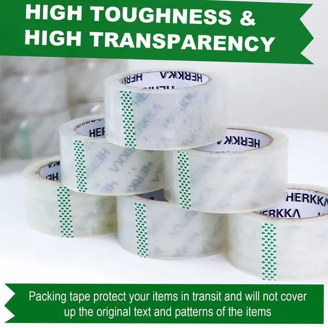 Alt view image 2 of 7 - Clear Packing Tape, 36 Rolls Heavy Duty Packaging Tape for Shipping Packaging Moving Sealing, Thicker Clear Packing Tape, 1.88 inches Wide, 65 Yards Per Roll, 2340 Total Yards