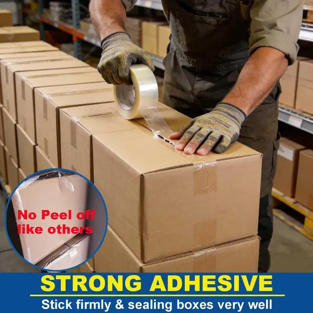 Alt view image 3 of 7 - 2 in Clear Packing Tape and Dispenser 120 Yard
