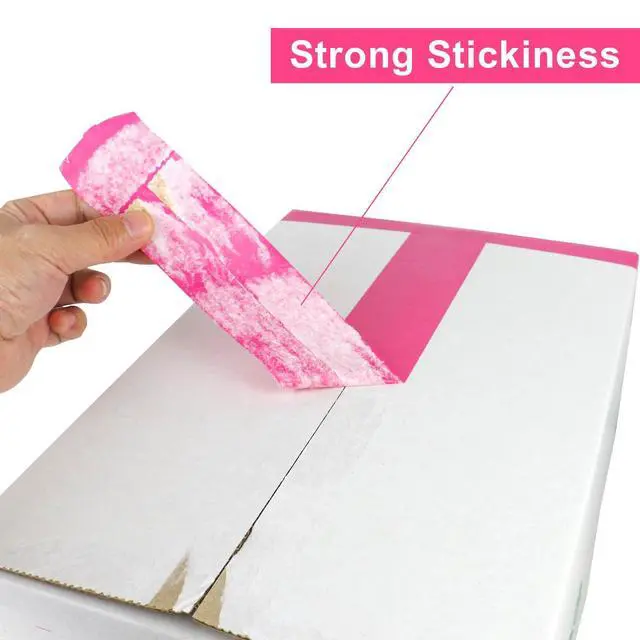 Alt view image 6 of 7 - Heavy Duty 6 Rolls Colored Moving Tape with Dispenser 1.88 Inch x 60 Yard, Pink Packaging Tape 2.4 mil Packing Tape for Shipping, Moving, Mailing & Storage