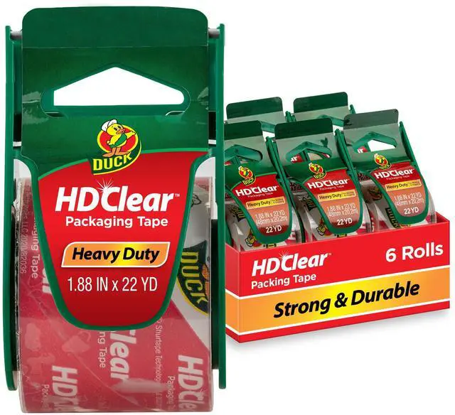 Main image of HD Clear Packing Tape Dispensers - 6 Rolls of Heavy Duty Shipping and Moving Packing Tape - Clear Strong Packaging Tape for Boxes, Packing and Moving Supplies - 1.88 In. x 22.2 Yards (287732)