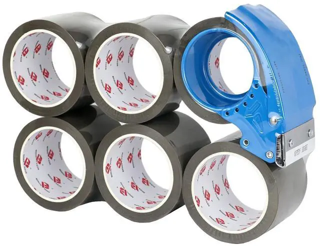 Main image of 3" Heavy Duty Packing Tape 6 Rolls,Total 330 Yards,Brown 2.4 Mil,3" x 55 Yards,Brown Shipping Tape with Dispenser,Packing Refills for Boxes Moving,Mailing and Storages