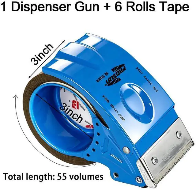 Alt view image 2 of 7 - 3" Heavy Duty Packing Tape 6 Rolls,Total 330 Yards,Brown 2.4 Mil,3" x 55 Yards,Brown Shipping Tape with Dispenser,Packing Refills for Boxes Moving,Mailing and Storages